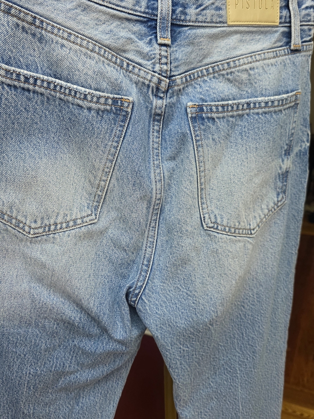 High-Rise Button Fly Fringe Distressed Hem Jeans Sz 26 - Picture 9 of 10